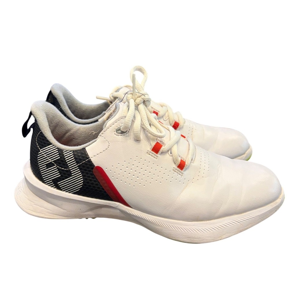 FootJoy FJ Junior Golf Shoes Youth Size 3M White Spikeless Athletic Sneakers